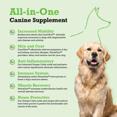 NatrixOne camelina oil for dogs being poured into meals — simple mixing