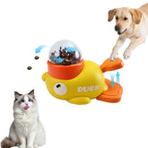 Naturael Duck Treat Dispenser tail-press action promotes problem-solving during play.