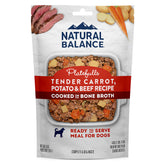 Natural Balance Platefulls bone broth pour close-up boosts flavor and aroma