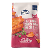 Natural Balance salmon-green pea recipe bag 4lb featuring single-protein formula for easier digestion