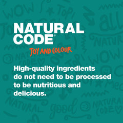 Natural Code tuna and whitebait ingredients highlight clean, minimal nutrition.