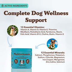 Natural Dog Company 25-in-1 puppy bowl with chews ready for daily supplementation