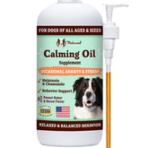 Natural Dog Company Calming Oil bottle pour supports calm during travel
