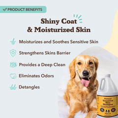 Natural Dog Company coconut-oil-detangling-shampoo helps soften coats and ease brushing.