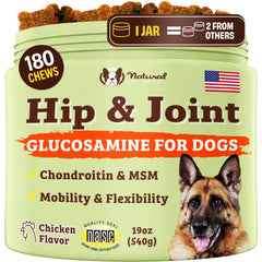 Natural Dog Company hip-joint chews closeup showing joint support texture