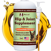 Natural Dog Company Liquid Glucosamine bottle showing joint support for dogs.