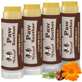 Natural Dog Company Paw Soother Balm Bundle travel sticks close-up for on-the-go paw relief.