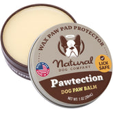 Natural Dog Company PawTection Balm tin closeup for easy daily paw protection