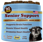 Natural Dog Company Senior Dog Vitamins chew brain cognition support for alertness.