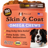 Natural Dog Company skin coat salmon oil bottle highlights omega-3 benefits for a glossy coat