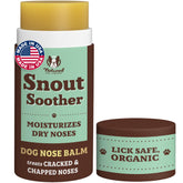Natural Dog Company Snout Soother Stick on a dog's nose for immediate hydration.