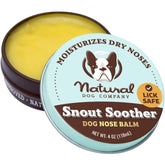 Natural Dog Company Snout Soother tin 4oz closeup, nourishing dry dog noses