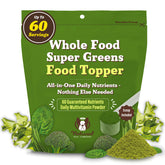 Natural Dog Company Super Greens bottle label highlights all-life-stages nutrition