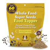 Natural Dog Company Super Seeds Topper supports omega-rich coat shine when added to meals.