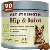 Natural Dog Company Vet Strength hip joint chews bottle supports senior dog mobility