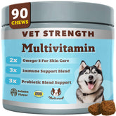 Natural Dog Company Vet Strength soft chews jar close-up for joint support.