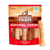 Natural Farm Beef Trachea box front shows premium odor-free dog chew