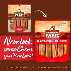 Natural Farm Bully Chips closeup texture reveals dual texture for engaging chew sessions.
