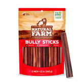 Natural Farm Bully Sticks odor free 6 inch bag for mess free chewing