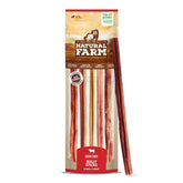 Natural Farm Bully Sticks odor-free packaging shows clean, convenient dog chew experience.