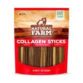 Natural Farm collagen sticks dog chews 6in long lasting chew for medium and large dogs
