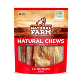 Natural Farm extra-thick beef tendons six-pack packaging for long-lasting chews.
