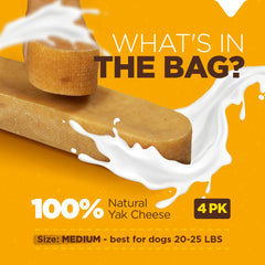 Natural Farm Himalayan Yak Cheese Chews medium-size treat ideal for mid-size dogs during training
