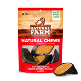 Natural Farm huesos de vaca rellenos bacon queso para perros, sabor duradero