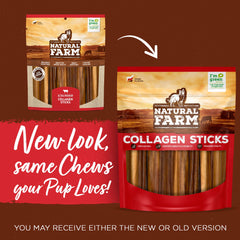 Natural Farm Odor Free Braided Collagen Chews for Dogs 12-inch stick highlight.