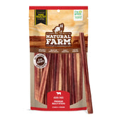 Natural Farm odor-free bully sticks 12-inch bag for long-lasting chews.