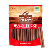 Natural Farm odor-free bully sticks 4in pack for small and medium dogs.
