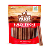 Natural Farm odor-free bully sticks 4-inch pack for small dogs and puppies.