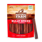 Natural Farm Odor-Free Bully Sticks bag front for long-lasting dog chew entertainment