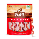 Natural Farm odor-free curly bully sticks pack front for easy home use