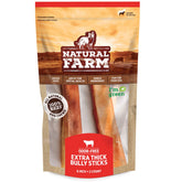 Natural Farm odor-free jumbo bully stick 6in front view—long-lasting chew for dogs
