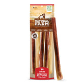 Natural Farm Odor-Free Jumbo Bully Sticks pack for mess-free, long-lasting chews.