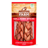 Natural Farm odor-free packaging of the braided chews showcasing premium, odorless appeal