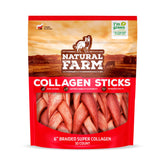 Natural Farm Odor-Free Super Braided Collagen Dog Chews pack shows longer chew time.