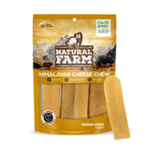 Natural Farm Himalayan Yak Cheese Chews pack front shows protein-rich treat for dogs