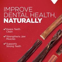 Natural Farm Power Bully Sticks beef pizzle texture—dense chew for sustained activity.