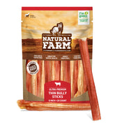 Natural Farm thin bully sticks 6 inch 25 pack close-up for small dogs' enrichment.