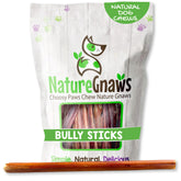 Nature Gnaws Large Bully Sticks pack-10-count showing long-lasting chew entertainment for dogs