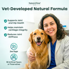 Natureflow USA-made packaging signals trusted, premium dog joint support