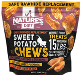 Nature's Diet Sweet Potato Chews XL bag front view supports natural dog chewing