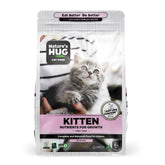 Nature's HUG hypoallergenic dry cat food bag showing grain-free formula for sensitive stomachs.