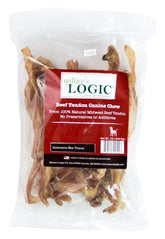 Nature's Logic beef tendon chew packaging emphasizes all-natural USA-made dog treats designed for long-lasting recreation