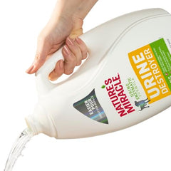Nature's Miracle Dog Urine Destroyer enzymatic formula highlights quick bio-mess cleanup