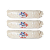Nature's Own Pet Chews not-rawhide beef rolls closeup demonstrates durable chew for hours of use.