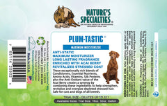 Nature's Specialties Plum-Tastic dilution mix showing economical grooming solution.