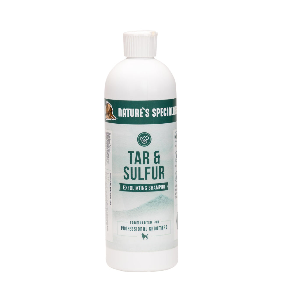 Nature's Specialties Tar and Sulfur Ultra bottle for deep cleansing and soothing coat.